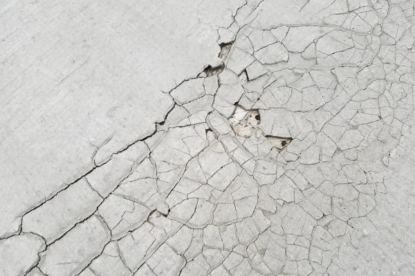 cracking damage on commercial roof