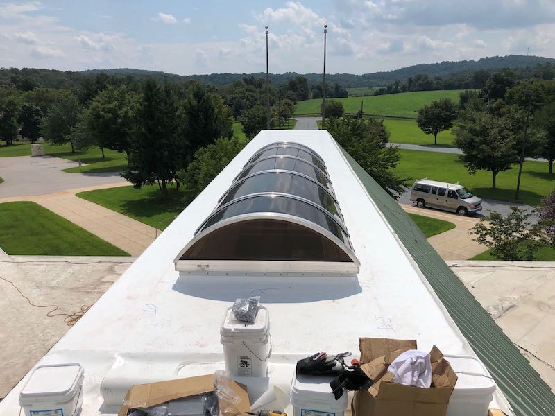 roof repair work on red mill elementary school