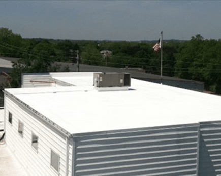 newly installed TPO roofing system