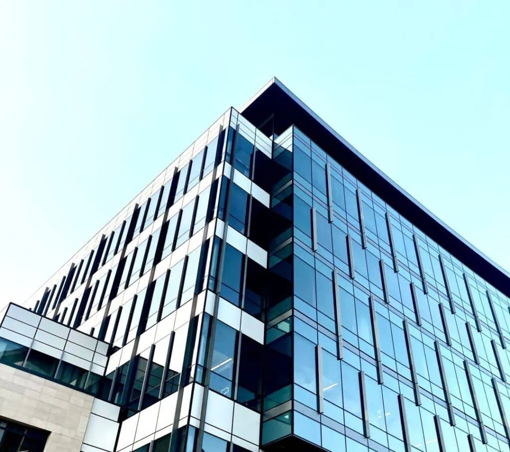 low angle of a commercial office building