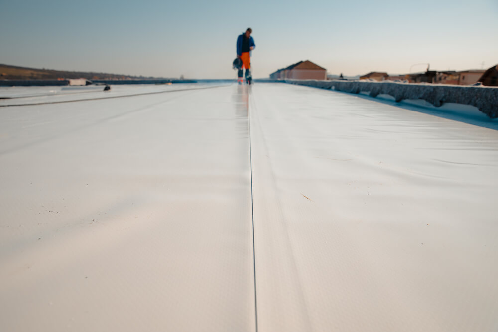 PVC roofing material installation that prevents water penetration.