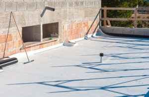 PVC membrane applied on a roof.