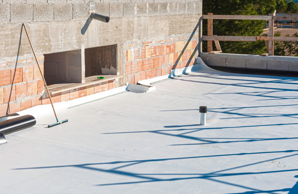 PVC membrane applied on a roof.