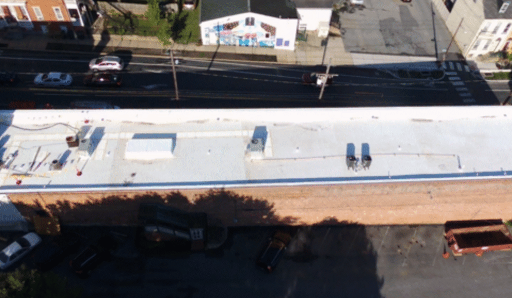 Finished product of a commercial roof
