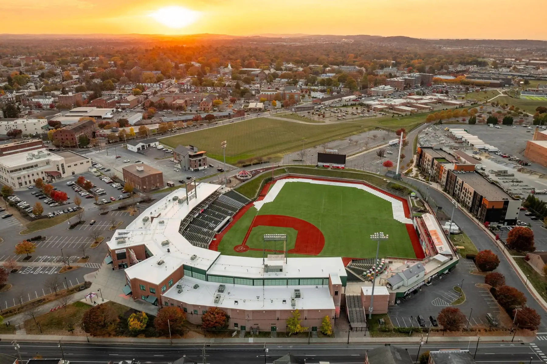 Aerial view of Penn Medicine Park after we replaced the roof